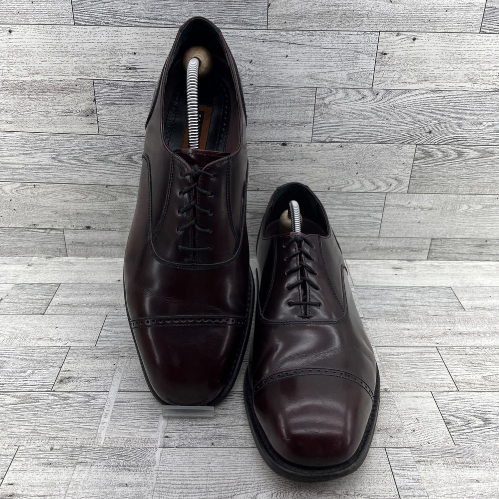 Florsheim Lexington Burgundy Leather Cap Toe Oxford Dress Shoes Men Size 11.5D
